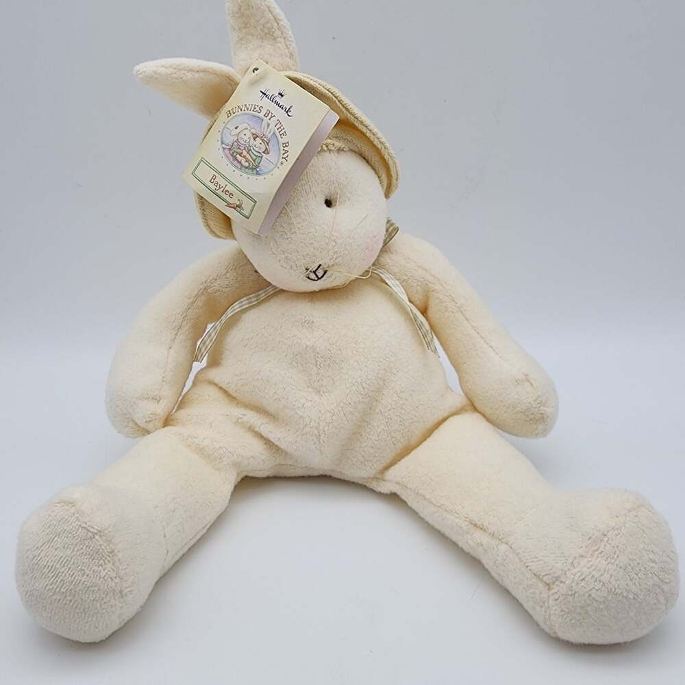Vintage Hallmark Bunnies By Bay Baylee Rabbit Plush 12" Floral Hat Floppy 2002